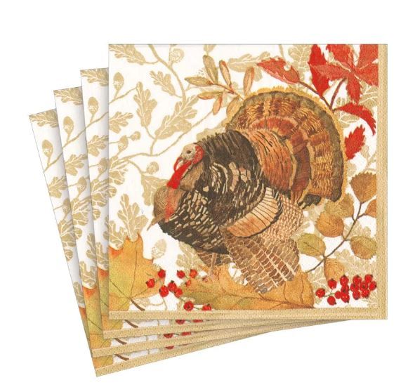 Woodland Turkey Cocktail Napkin