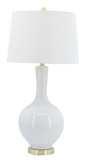 White Tall Neck Vase Lamp