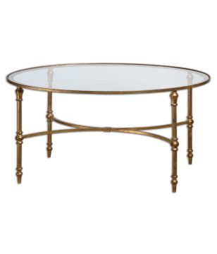 Iron & Glass Oval Coffee Table