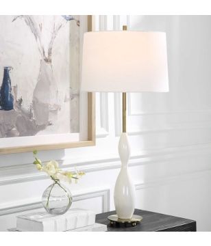 Curved Base White Lamp