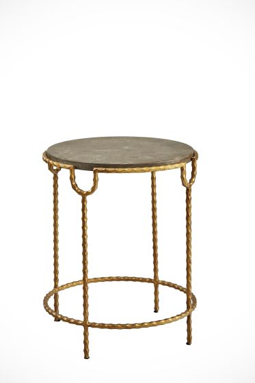 Stone Top Table with Gold Base