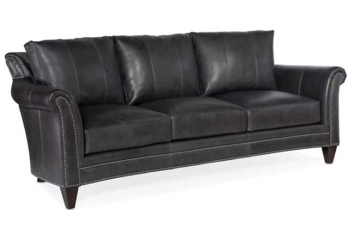 Charcoal Grey Leather Sofa