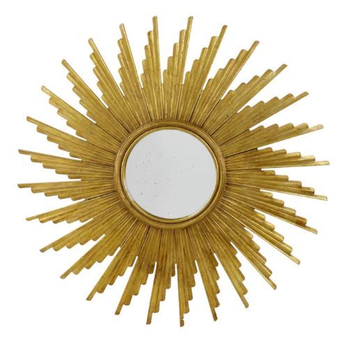 Gold Leaf Round Mirror