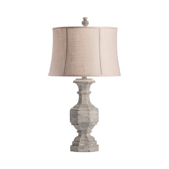 Cream Resin Architectural Lamp