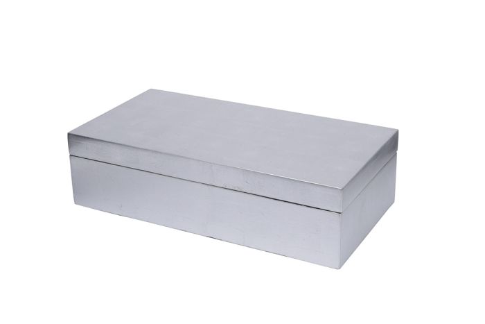 Large Lacquer Silver Leaf Box