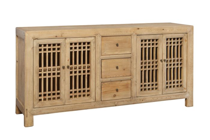 Geometric Wood Sideboard