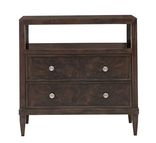 Brown 2 Drawer Bedside Chest