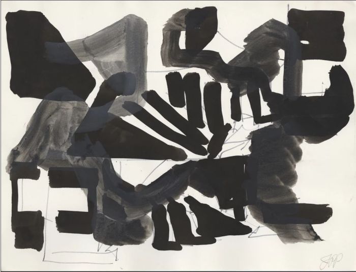 Black & Gray Abstract Shape Art