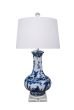 Blue and White Vase Shaped Lamp