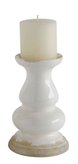 White Stoneware Candlestick