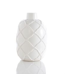 Tall White Vase with Rope